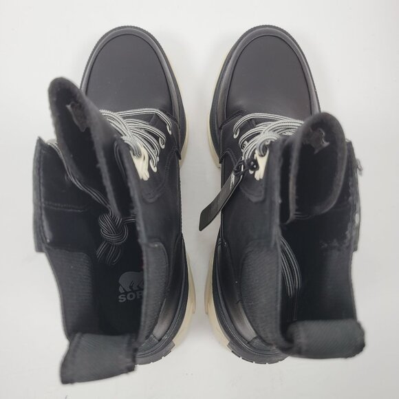 Sorel Brex Lace Up Women's Waterproof Black Leather Boots US Size 8.5 NWT - Picture 7 of 10